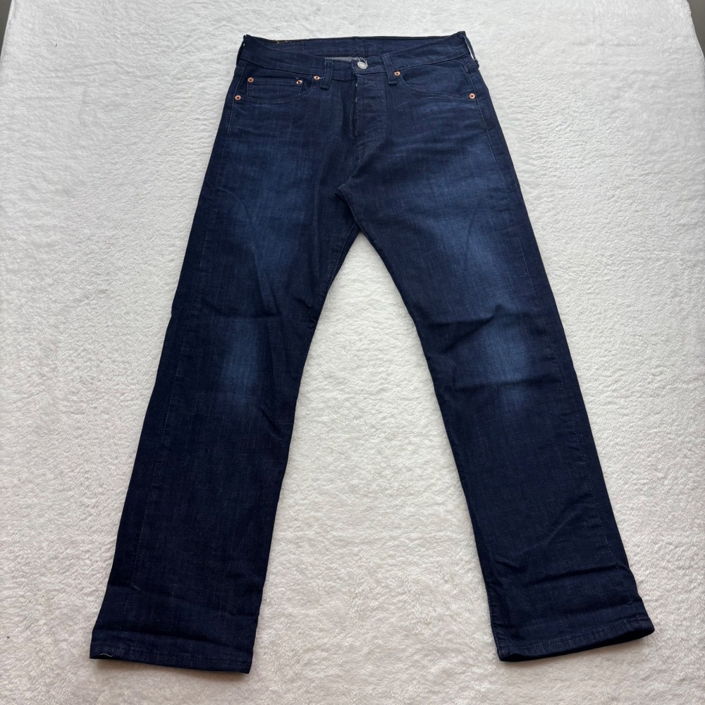 Levis 501 Original Fit Mens 31x30 Dark Indigo Wash Straight Leg Button Fly Jeans
